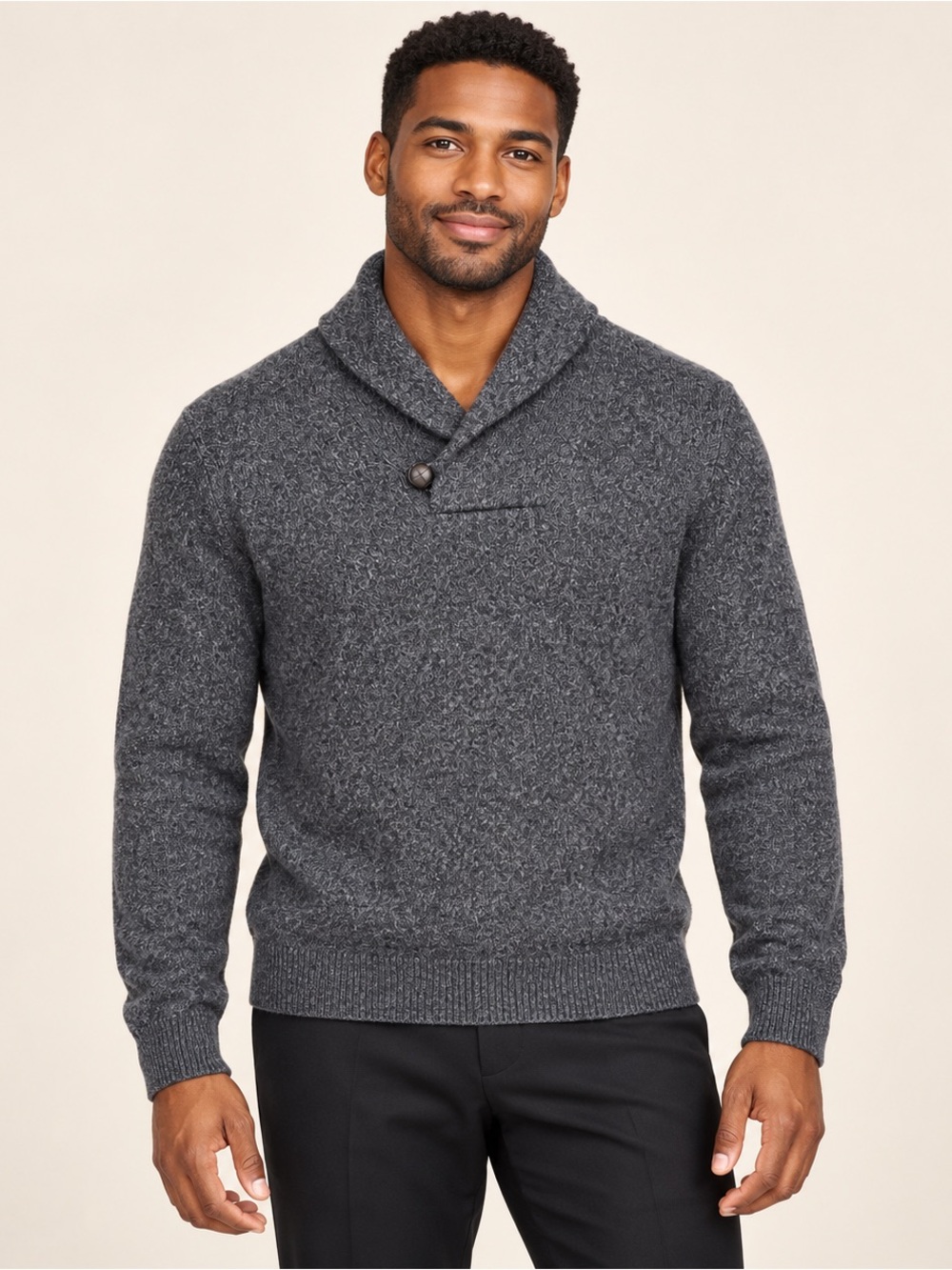 Banana Republic Men’s 100% Merino Wool Shawl Collar Sweater Blue Green Large